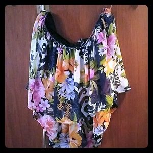 Adorable floral hi-low bandeau top